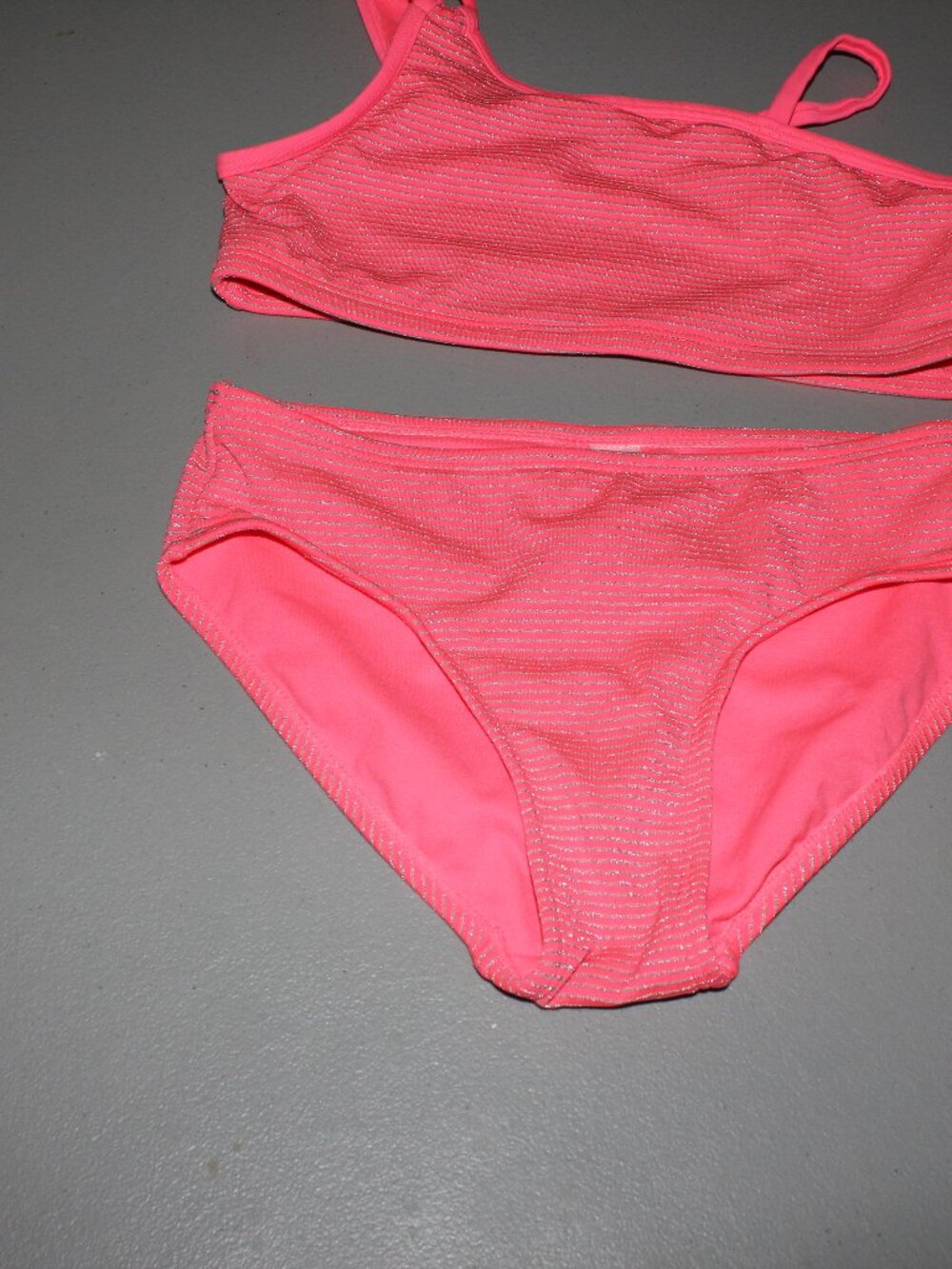 Pink & Silver 2 Pcs Justice Bikini Swimsuit Size 12